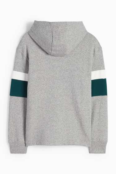 Enfants garçons - Sweat à capuche - gris clair chiné