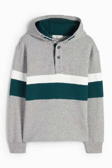 Enfants garçons - Sweat à capuche - gris clair chiné