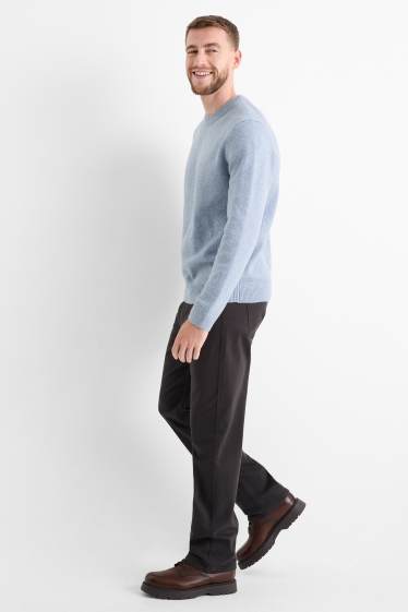 Pánské - Termo kalhoty - regular fit - tmavošedá