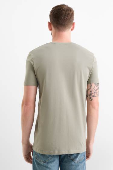 Herren - T-Shirt - Slim Fit - Flex - hellgrau