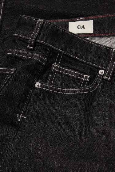 Dames - Wide leg jeans - low waist - jeansdonkergrijs