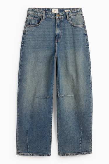 Dámské - Balloon jeans - mid waist - džíny - modrošedé
