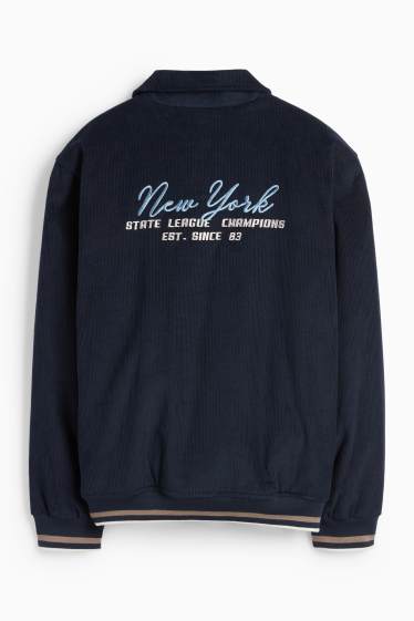 Children Boys - New York - corduroy jacket - lined - dark blue