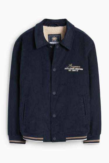 Children Boys - New York - corduroy jacket - lined - dark blue