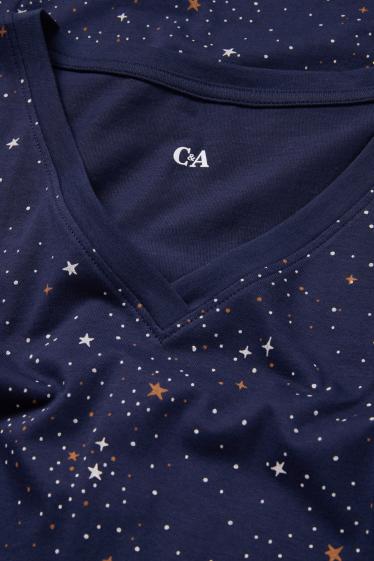 Women - Nightdress - patterned - dark blue
