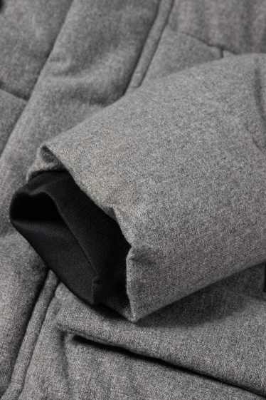 Kinder Jungen - Steppjacke mit Kapuze - wasserabweisend - grau
