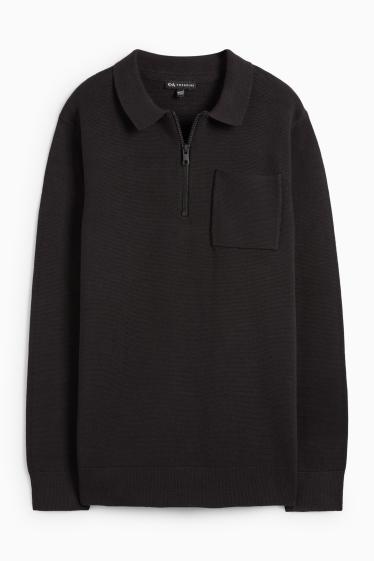 Children Boys - Jumper - textured - black