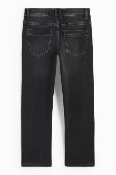 Dzieci chłopcy - Straight jeans - ciepłe dżinsy - jog denim - dżins-szary