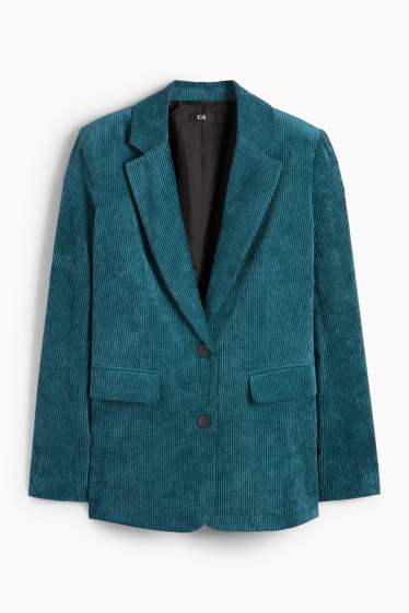 Dona - Blazer llarg de pana - regular fit - petroli