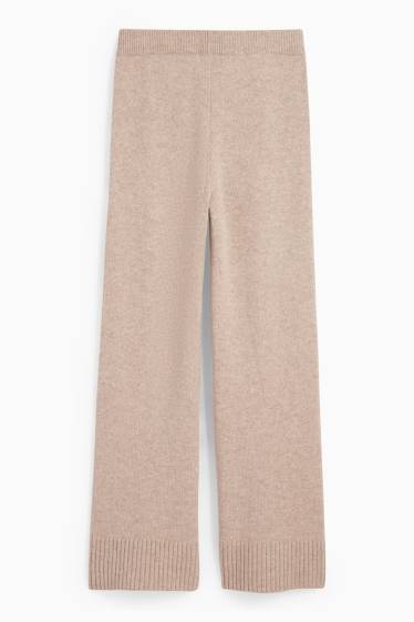 Femmes - Bas de jogging en maille en cachemire mélangé - mélange de laines - beige