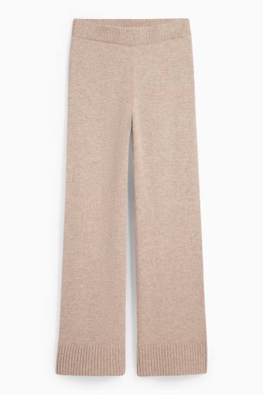 Femmes - Bas de jogging en maille en cachemire mélangé - mélange de laines - beige