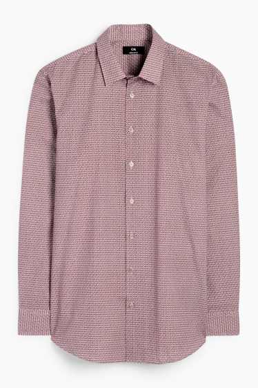 Herren - Set - Pullover mit V-Ausschnitt und Businesshemd - 2 teilig - dunkelrot