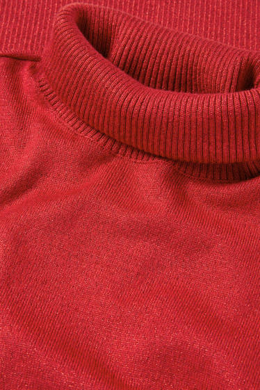 Women - Turtleneck jumper - red