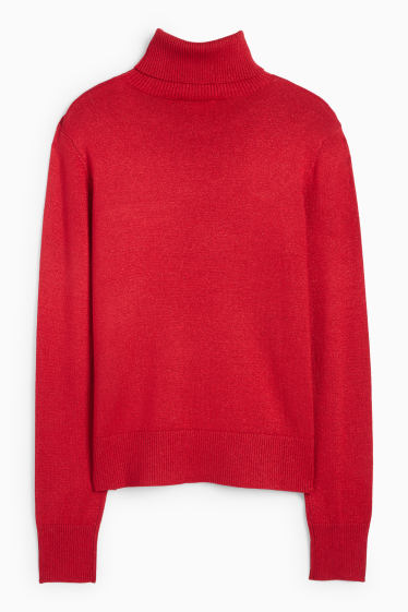 Women - Turtleneck jumper - red