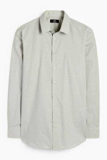 Herren - Set - Pullover mit V-Ausschnitt und Businesshemd - 2 teilig - dunkelgrün