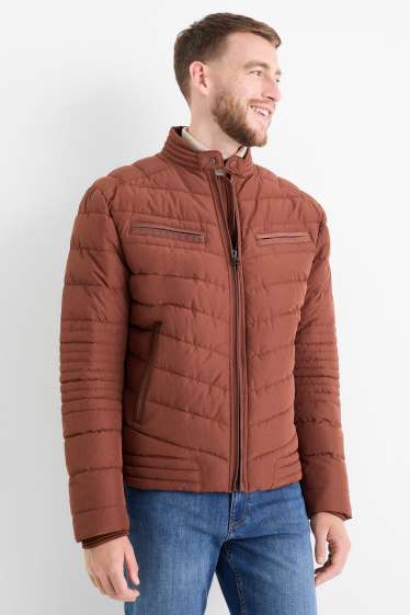 Heren - Jas met stiksels - bruin