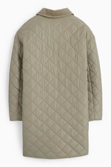 Damen - Steppmantel - khaki