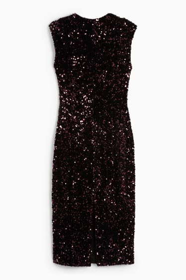 Femmes - Robe Bodycon en sequins - bordeaux