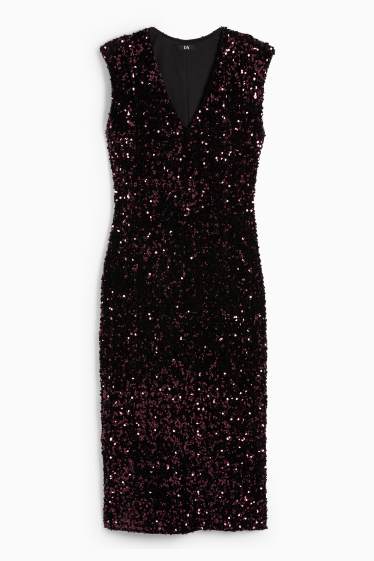 Femmes - Robe Bodycon en sequins - bordeaux