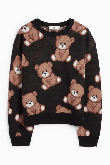 Enfants filles - Ours en peluche - pull - marron