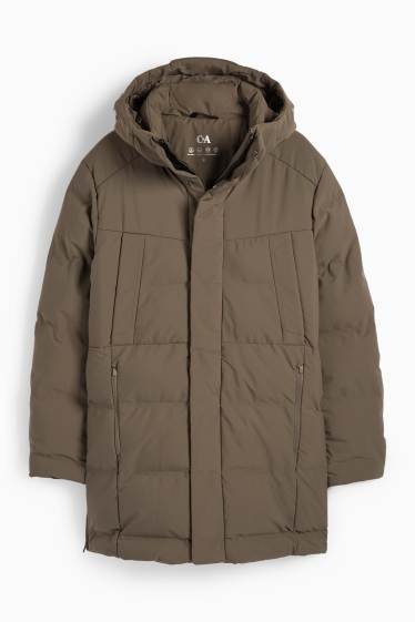 Hommes - Parka à capuche - hiver - déperlante - marron