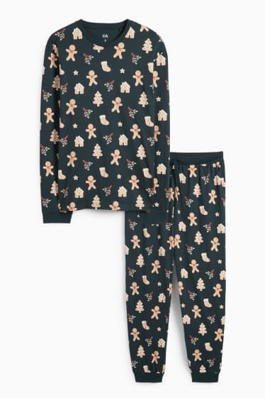 Home - Mini Me - pijama nadalenc d’home - de quadres - verd fosc
