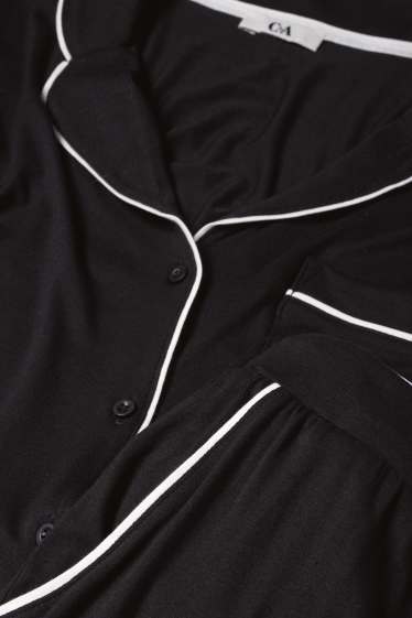 Damen - Viskose-Pyjama - schwarz