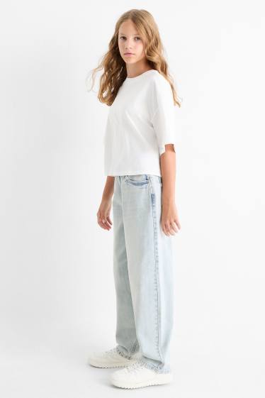 Kinder Mädchen - Balloon Jeans - helljeansblau