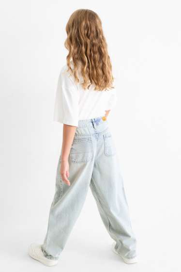 Kinder Mädchen - Balloon Jeans - helljeansblau