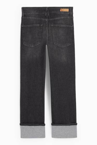 Dames - Crop straight jeans - mid waist - LYCRA® - jeansgrijs