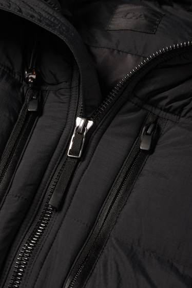 Herren - Steppjacke mit Kapuze - schwarz