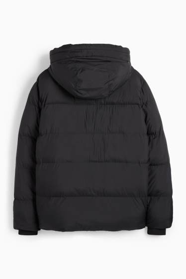 Herren - Steppjacke mit Kapuze - schwarz