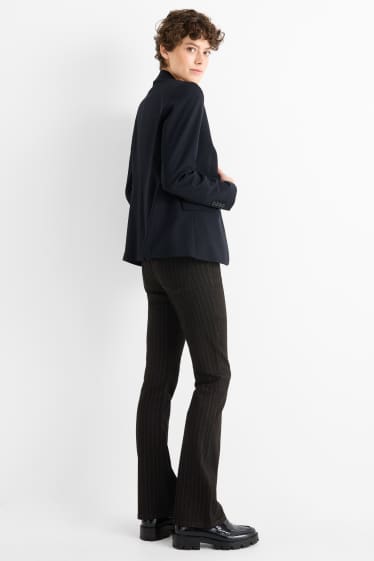 Dámské - Bootcut jeans - mid waist - s úzkými proužky - džíny - tmavošedé