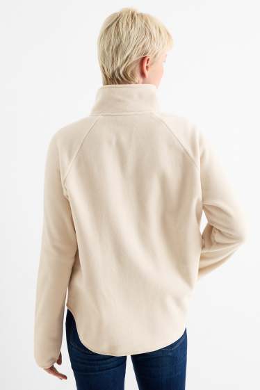 Damen - Basic-Fleece-Sweatjacke - hellbeige