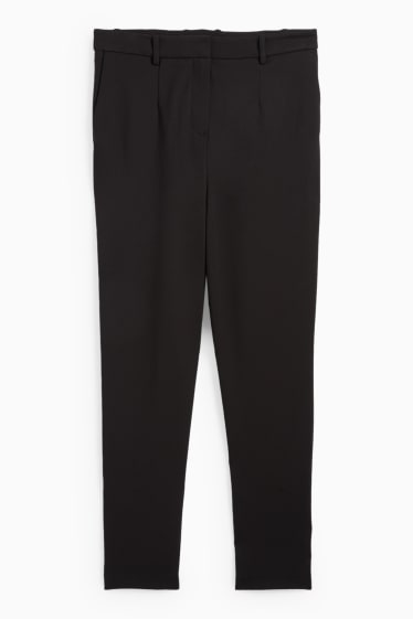 Dames - Pantalon - high waist - tapered fit - zwart