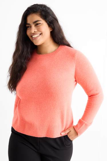 Damen - Feinstrick-Pullover - orange