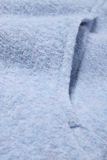 Damen - Frottee-Kapuzenpullover - hellblau