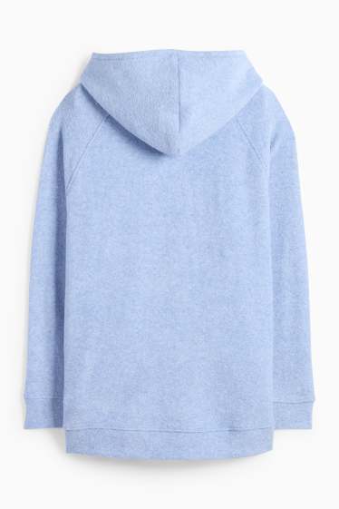 Damen - Frottee-Kapuzenpullover - hellblau