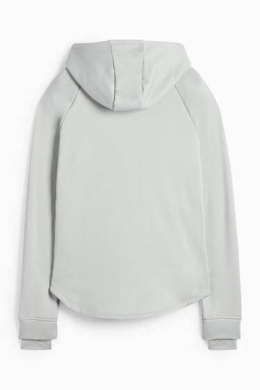 Damen - Sweatjacke mit Kapuze - hellgrau