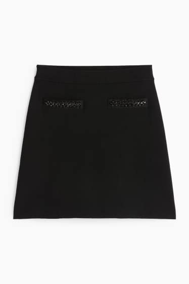 Women - Knitted skirt - black