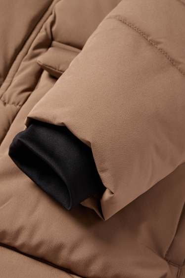 Bambini - Giacca trapuntata con cappuccio - idrorepellente - marrone