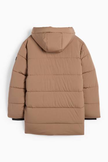 Bambini - Giacca trapuntata con cappuccio - idrorepellente - marrone