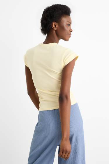 Damen - T-Shirt - Slim Fit - hellgelb