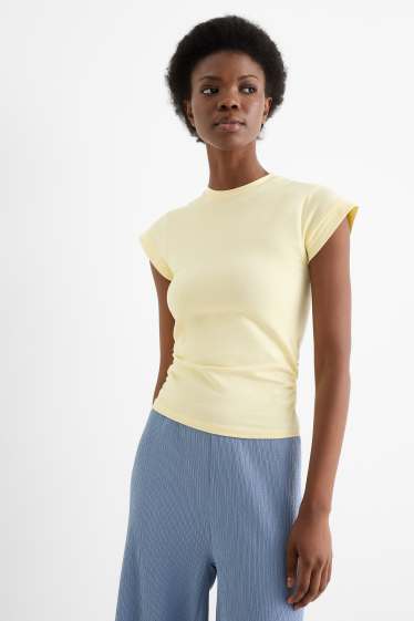 Damen - T-Shirt - Slim Fit - hellgelb