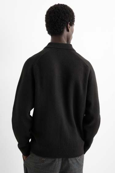 Bărbați - Cardigan tricotat - negru