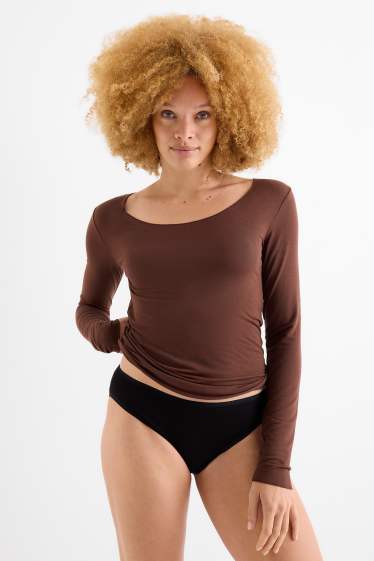 Femmes - Maillot de corps en cachemire mélangé - marron