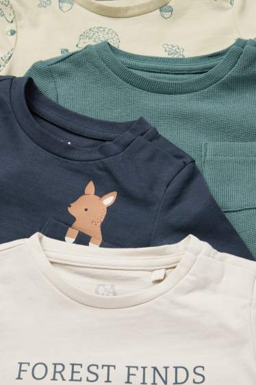 Baby Boys - Multipack of 4 - woodland animals - baby long sleeve top - light beige