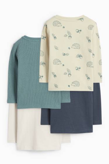 Baby Boys - Multipack of 4 - woodland animals - baby long sleeve top - light beige
