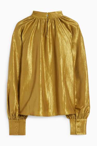 Donna - Blusa - effetto brillante - oro