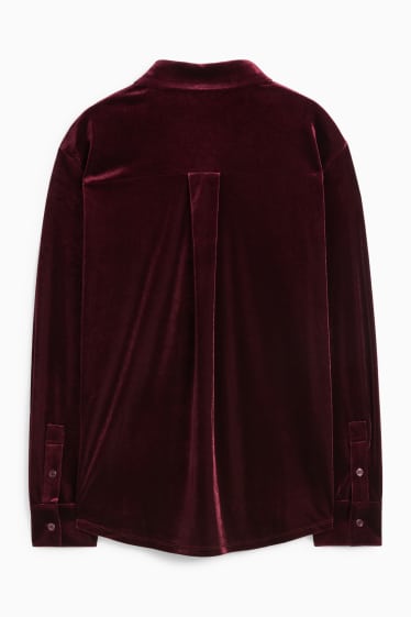 Dames - Satijnen blouse - bordeaux